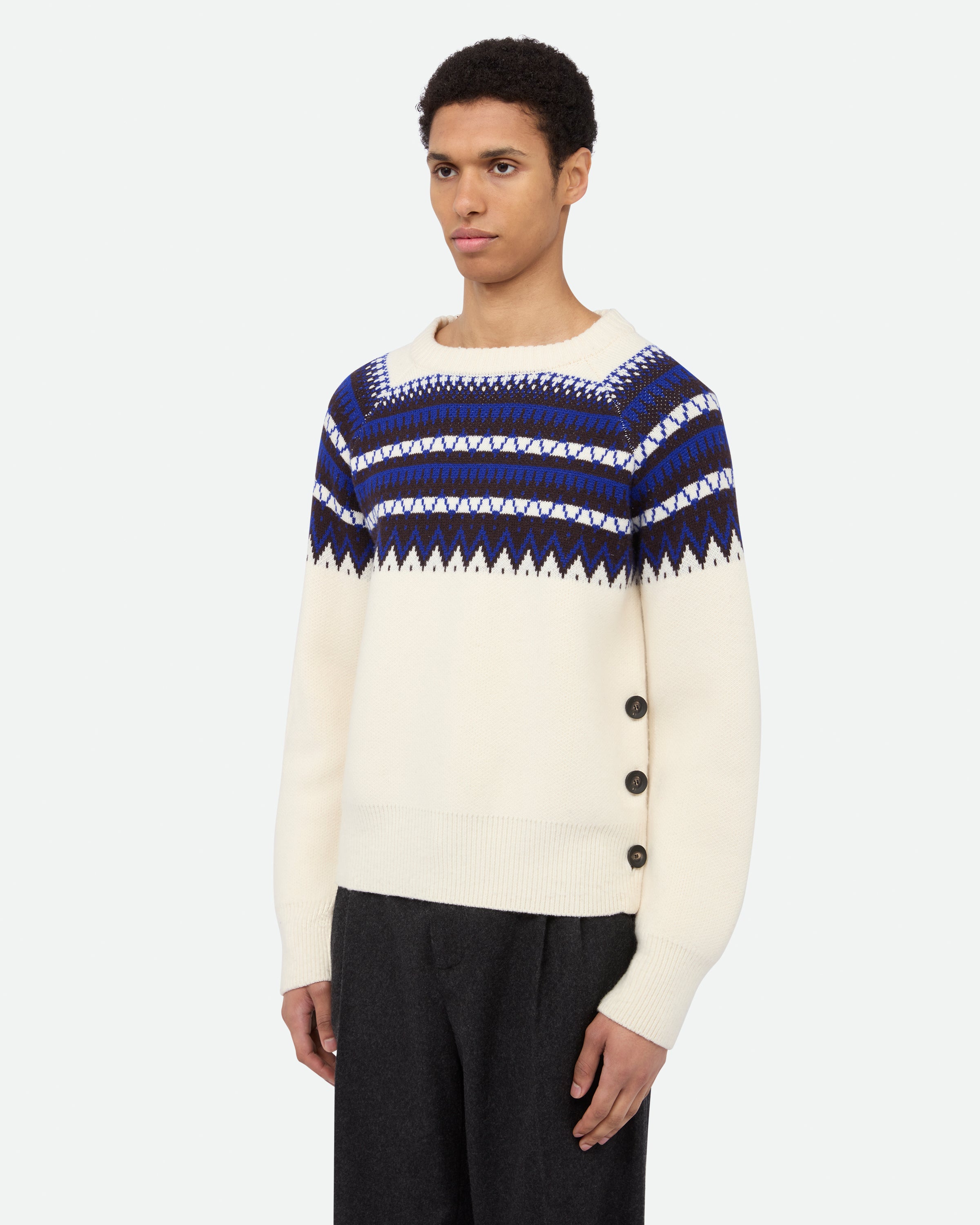 Mist Fair Isle Jumper Knitwear Wales Bonner